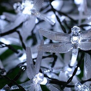 Solar Dragonfly 5M 20 led Fairy Light Garden Outdoor Outdoor Lighting Party White - Denuotop