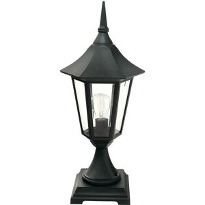 1 Light Outdoor Pedestal Lantern Black IP54, E27 - Elstead