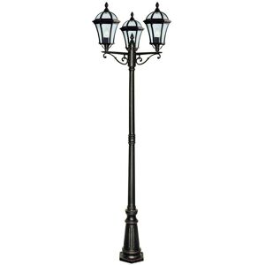 Searchlight - Capri - 3 Light Outdoor Lamp Post Rustic Brown IP43, E27