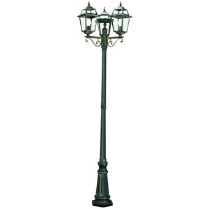 Searchlight - New Orleans - 3 Light Outdoor Lamp Post Black, Gold IP44, E27