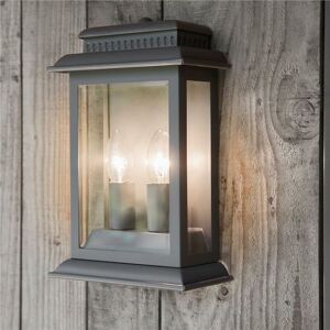 Belvedere Garden Wall Light Porch Door Mains Grey Charcoal Steel - Garden Trading