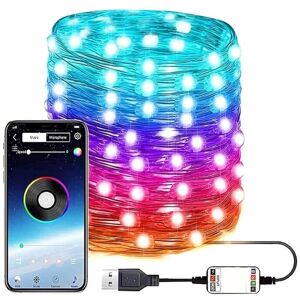 Copper Wire Fairy Lights,5M 50LED usb Bluetooth String Lights Smart String Lights, Suitable for Family Holiday Decoration - Groofoo