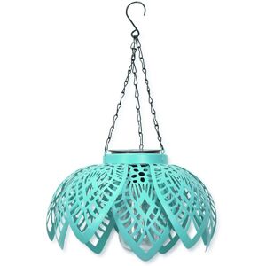 Valuelights - Hanging Artichoke Design Solar Lights Garden Décor Pendant Lamp Outdoor Lighting - Aqua