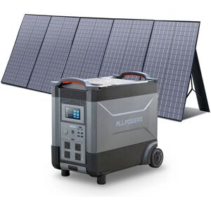 Home Battery Power Station LiFePO4 3600Wh, Voice Control With 400W Solar Panel For Home Backup Outdoor ALLPOWERS R4000