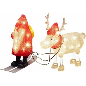 Konstsmide In /Outdoor 40 LED Acrylic Warm White Santa & Reindeer Light Up Xmas Decoration