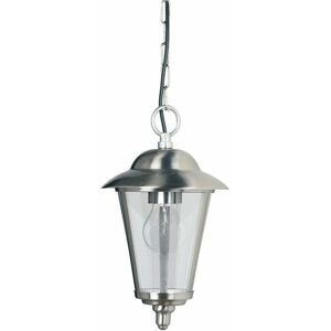 LOOPS IP20 Outdoor Hanging Pendant Porch Light Stainless Steel & Glass Lantern Lamp