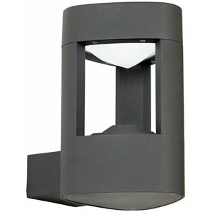 Loops - IP44 Outdoor led Lamp Textured Grey Triangle Wall Light Porch Door Open Lantern