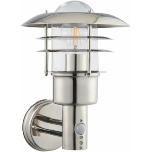 LOOPS IP44 Outdoor Wall Lamp Stainless Steel Caged Glass PIR Lantern Modern Over Light