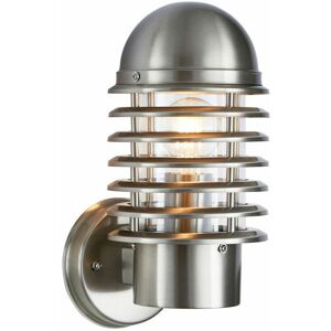 Loops - IP44 Outdoor Wall Lamp Stainless Steel Round Caged Light Modern Porch Security