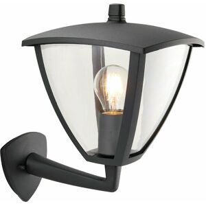 Loops - IP44 Outdoor Wall Lamp Textured Grey Curved Modern Lantern Porch Dome Light