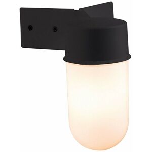 Loops - IP44 Outdoor Wall Light & Corner Bracket Black White Long Glass Shade E27 Lamp