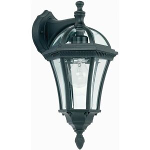 Loops - IP44 Outdoor Wall Light Matt Black & Glass Traditional Lantern Down Porch Path