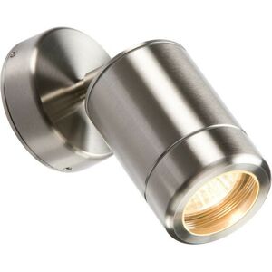 Knightsbridge - Single Stainless Steel Adjustable Wall Light, 230V IP65 GU10 35W