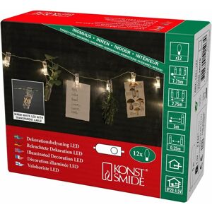 12 Warm White Indoor Christmas led Photo Clip String Lights - Konstsmide