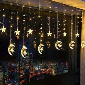 LANGRAY Led Light Curtain led String Lights Star with usb Port Charging and Battery Operated Warm White String Lights for Indoor and Outdoor Decor Rooms