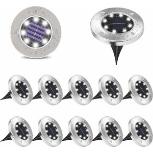 Outdoor Solar Light Waterproof IP65 Recessed Solar Spot Light For Path Garden Terrace Yard Lawn (12pcs Cold White) - Langray