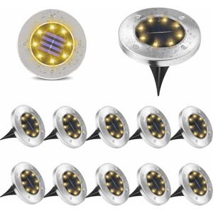 Outdoor Solar Light Waterproof IP65 Solar Recessed Spot Light For Path Garden Terrace Yard Lawn (12pcs Warm White) - Langray