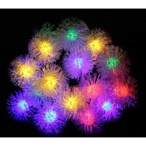 Led Hairy Ball String Lights Garden Garden Decoration Christmas Day Outdoor Waterproof Snow Globe Lights (10M80LED,colorㄘ Groofoo