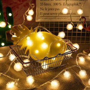 Led Hairy Ball String Lights Garden Garden Decoration Christmas Day Outdoor Waterproof Snow Globe Lights (10M80LED,warm white, usbㄘ Groofoo