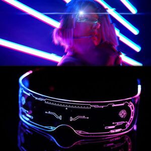 LANGRAY Led Light Up Glasses, Colorful led Light Up Glasses, Cyberpunk Futuristic Electronic Visor Glasses, for Cosplay, Party and Festivals (Battery is Not