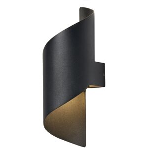 Litecraft - Baron Wall Light Twisted Outdoor Integrated led IP54 Fitting - Black