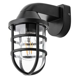 Litecraft - Hamo Wall Light Outdoor Caged Lantern Garden IP44 Fitting - Black