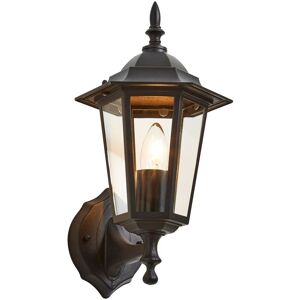 Litecraft - Thera Wall Light Traditional Lantern Outdoor IP44 Fitting - Black