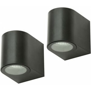 Litecraft - Wye Wall Light Outdoor Up or Down IP44 led Fitting in Black - 2 Pack