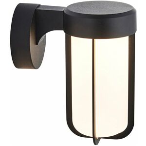 LOOPS Matt Black Outdoor Wall Light & Frosted Glass Shade IP44 Rated 8W led Module