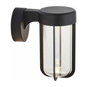 Loops - Matt Black Outdoor Wall Light with Glass Shade - IP44 Rated - Integrated led