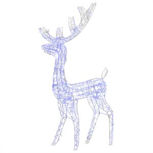 BERKFIELD HOME Mayfair Acrylic Reindeer Christmas Decoration 140 LEDs 120cm Blue