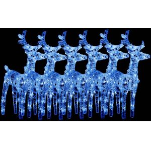 BERKFIELD HOME Mayfair Christmas Reindeers 6 pcs Blue 240 LEDs Acrylic