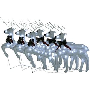 BERKFIELD HOME Mayfair Christmas Reindeers 6 pcs White 120 LEDs