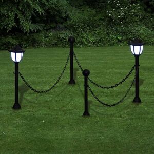 Berkfield Home - Mayfair Solar Lights 4 pcs with Chain Fence and Poles