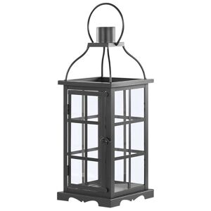 BELIANI Modern Decorative Lantern Iron Display Accessory Candle Lamp 52 cm Black Clara - Black
