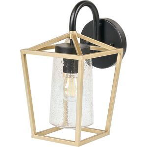 Beliani - Modern Outdoor Wall Light Lamp Sconce Metal Iron Glass Matte Gold Ordie - Gold