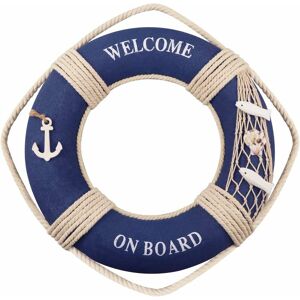 Denuotop - Nautical Lifebuoy Decoration Lifebuoy Wall Hanging Decor Lifebuoy Home Wall Door Hanging Decor Beach Theme Home Decoration(Dark Blue)