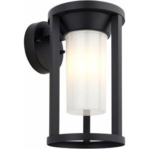 LOOPS Non Automatic Outdoor Wall Light - Textured Black & White Polycarbonate Shade