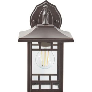 Beliani - Outdoor External Wall Light Lamp 28 cm Metal Iron Glass Retro Black Heriot - Black