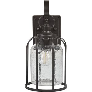 Beliani - Outdoor External Wall Light Lamp 36 cm Metal Iron Glass Retro Black Wooler - Black