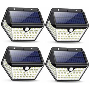 Rhafayre - Outdoor Solar Light [4 Pack 2000mAh] 60 led Solar Light Waterproof Solar Powered Light with Motion Sensor Wireless Security Light Three