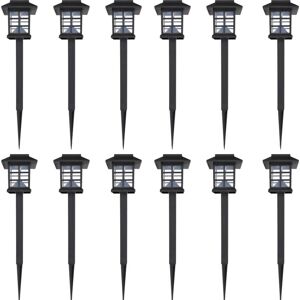 BERKFIELD HOME Outdoor Solar Lamp led Light 12 pcs Spike 8.6 x 8.6 x 38 cm