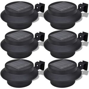 SWEIKO Outdoor Solar Lamp Set 6 pcs Fence Light Gutter Light Black VDTD26384