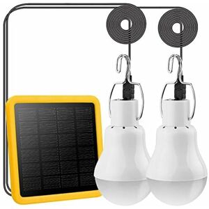 RHAFAYRE Outdoor Solar Lights 110 Lumens with 800mAh Solar Panel Portable led Light Bulb 3.5M usb Cable Hanging Lamp for Indoor Outdoor Camping Hiking Garden