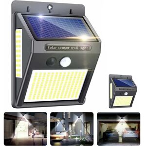 Denuotop - Outdoor Solar Lights 2 pcs 100 led Outdoor Solar Lights with Motion Sensor 300°Wide Angle Outdoor Solar Lighting IP65 Waterproof Wall