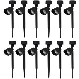 Berkfield Home - Outdoor Solar Powered led Spotlight Black 12 pcs