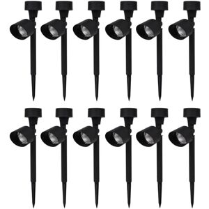 Outdoor Solar Powered led Spotlight Black 12 pcs Vidaxl Black