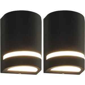 Outdoor Wall Lights 2 pcs 35 w Black Half-round Vidaxl Black