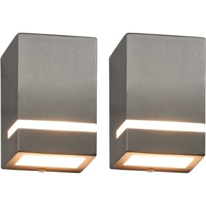 Outdoor Wall Lights 2 pcs 35 w Silver Rectangular Vidaxl Silver