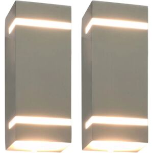 Outdoor Wall Lights 2 pcs 35 w Silver Rectangular Vidaxl Silver